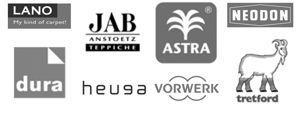 Partner von Teppichboden Wieczorek: LANO, JAB Anstoetz, ASTRA, NEODON, dura, heuga, Vorwerk, tretford